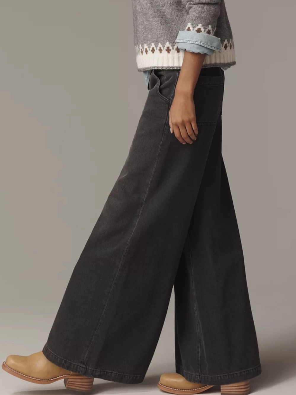 Anthropologie Black AG Posey Extra Wide Leg Jeans Size 32 NEW With Tags - Picture 2 of 11